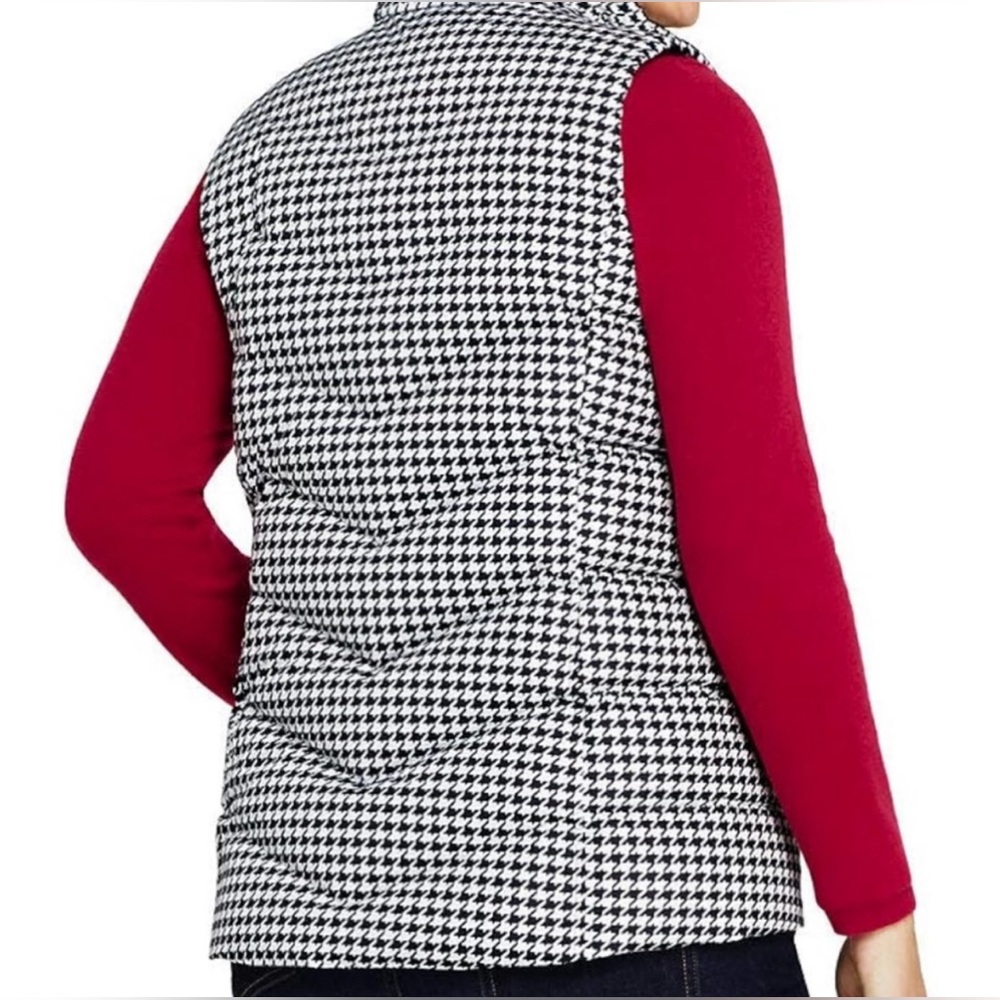 NWT Lands End quilted houndstooth puffer vest. Sz Medium - Picture 3 of 12
